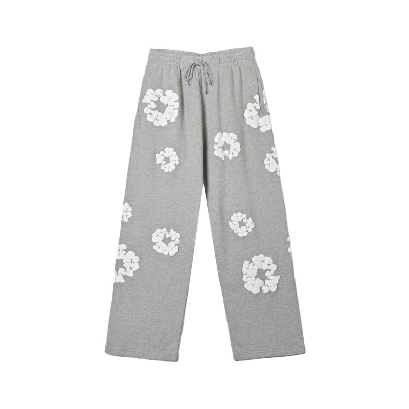 Oversized Floral Print Baggy Pants - Sage Green view