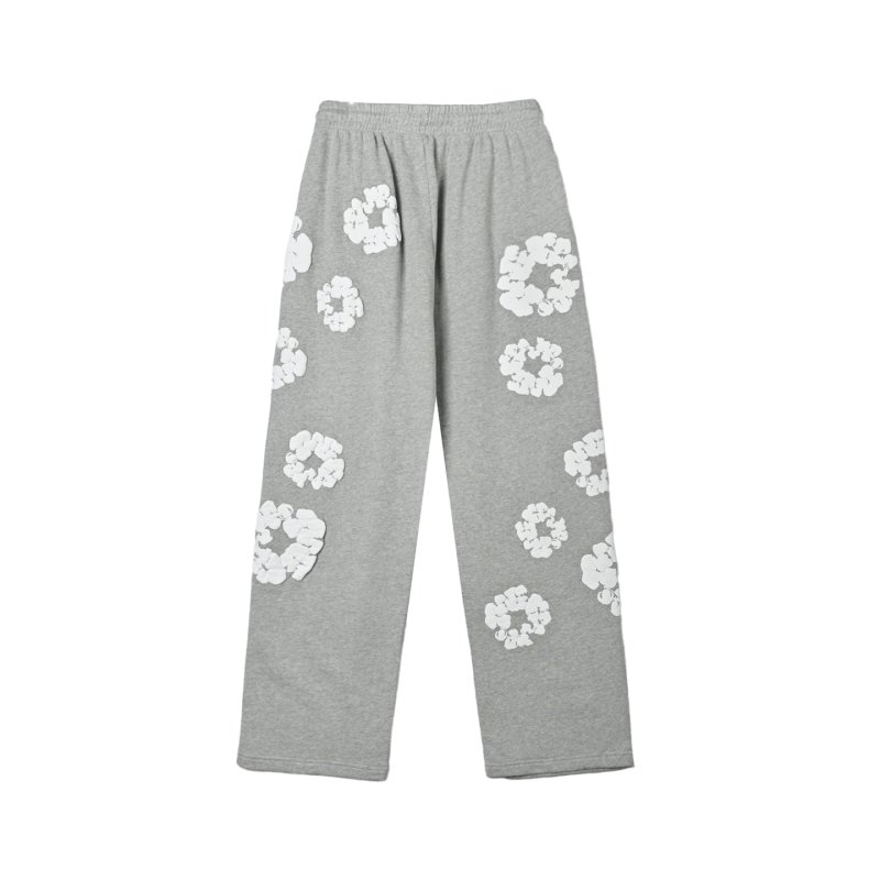 Oversized Floral Print Baggy Pants - Sage Green view