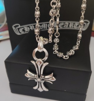 Chrome Hearts Cross Pendant Silver Chain Necklace view 5