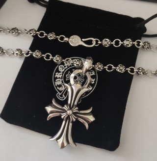 Chrome Hearts Cross Pendant Silver Chain Necklace view 7