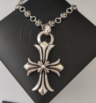 Chrome Hearts Cross Pendant Silver Chain Necklace view 8