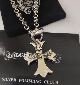Chrome Hearts Cross Pendant Silver Chain Necklace view 9