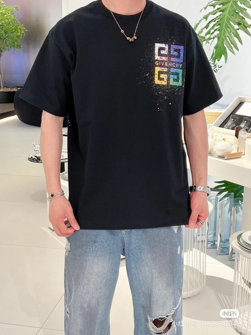 Givenchy Black Colorblock Logo T-Shirt
