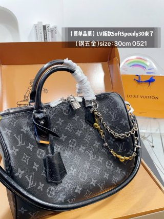 Louis Vuitton Soft Speedy 30 Black Monogram view 2