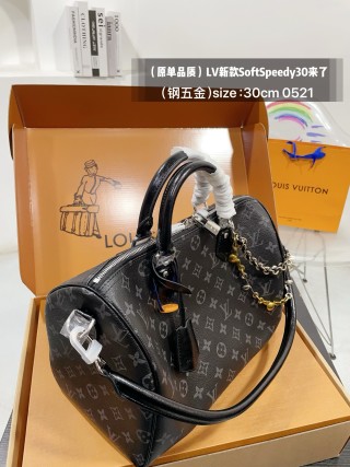 Louis Vuitton Soft Speedy 30 Black Monogram view 3