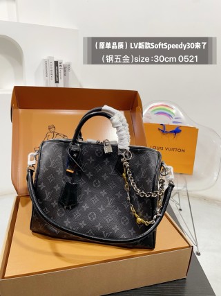 Louis Vuitton Soft Speedy 30 Black Monogram view 5