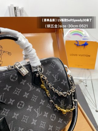 Louis Vuitton Soft Speedy 30 Black Monogram view 6