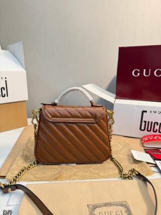 Gucci GG Marmont Caramel Quilted Leather Shoulder Bag view 6