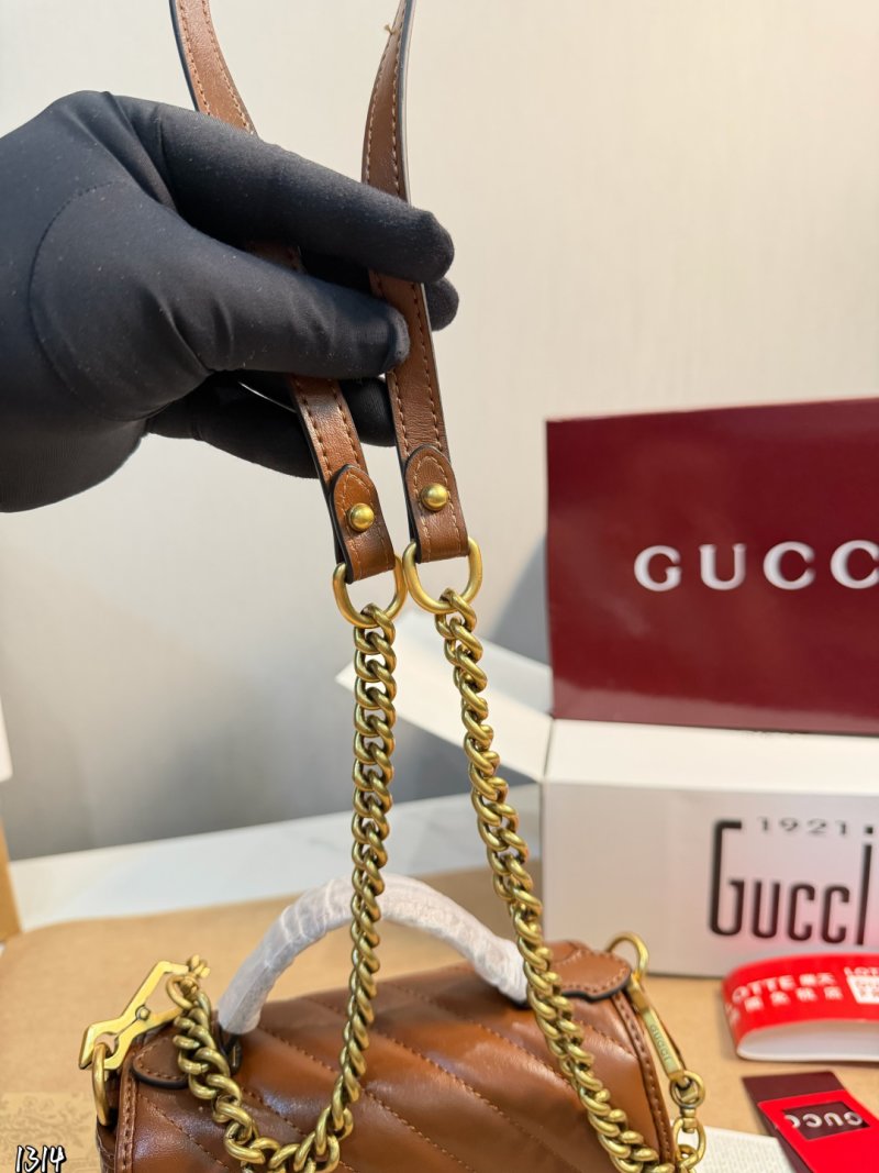 Gucci GG Marmont Caramel Quilted Leather Shoulder Bag view