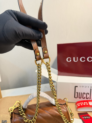 Gucci GG Marmont Caramel Quilted Leather Shoulder Bag view 7