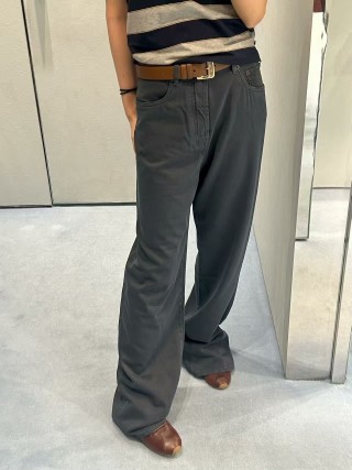 Black Wide-Leg Denim Jeans with Embroidered Logo view 3