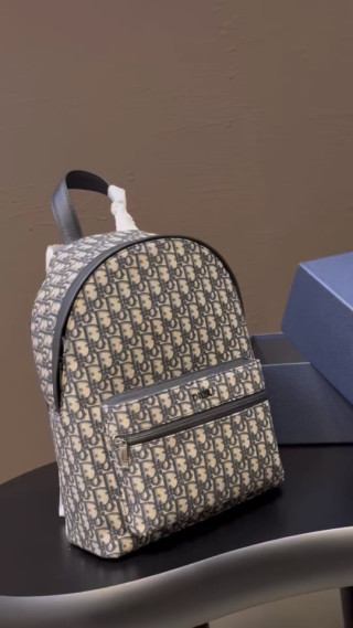 Dior Oblique Monogram Backpack Beige Black