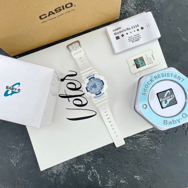 Casio Baby-G BA-110 White & Blue Analog-Digital Watch view