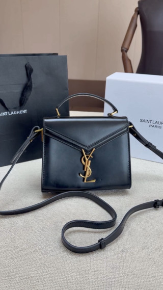 Saint Laurent Black Cassandra Top Handle Crossbody Bag