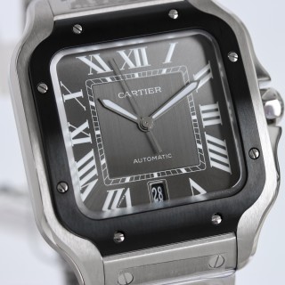 Cartier Santos Automatic Steel Watch Black Dial view 7