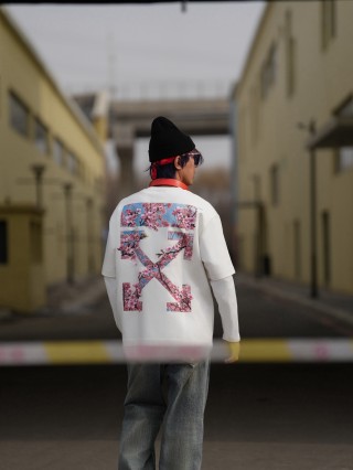 White Cherry Blossom Graphic Short Sleeve T-Shirt view 4