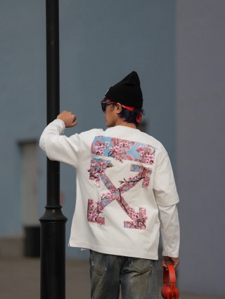 White Cherry Blossom Graphic Short Sleeve T-Shirt view 5