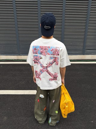 White Cherry Blossom Graphic Short Sleeve T-Shirt view 6