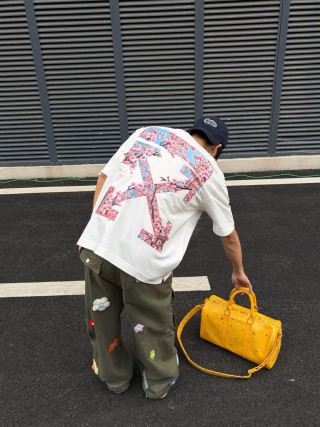 White Cherry Blossom Graphic Short Sleeve T-Shirt view 7