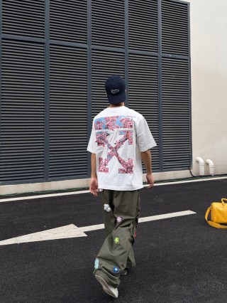 White Cherry Blossom Graphic Short Sleeve T-Shirt view 8
