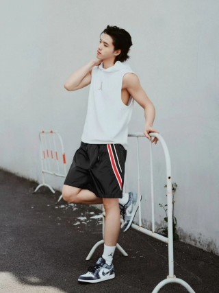 Moncler Black Shorts with Striped Side Tape view 2
