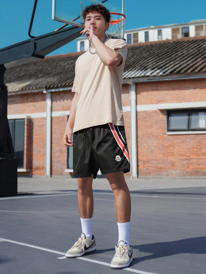 Moncler Black Shorts with Striped Side Tape view