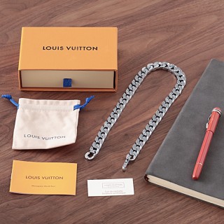 Louis Vuitton Monogram Chain Link Silver Necklace