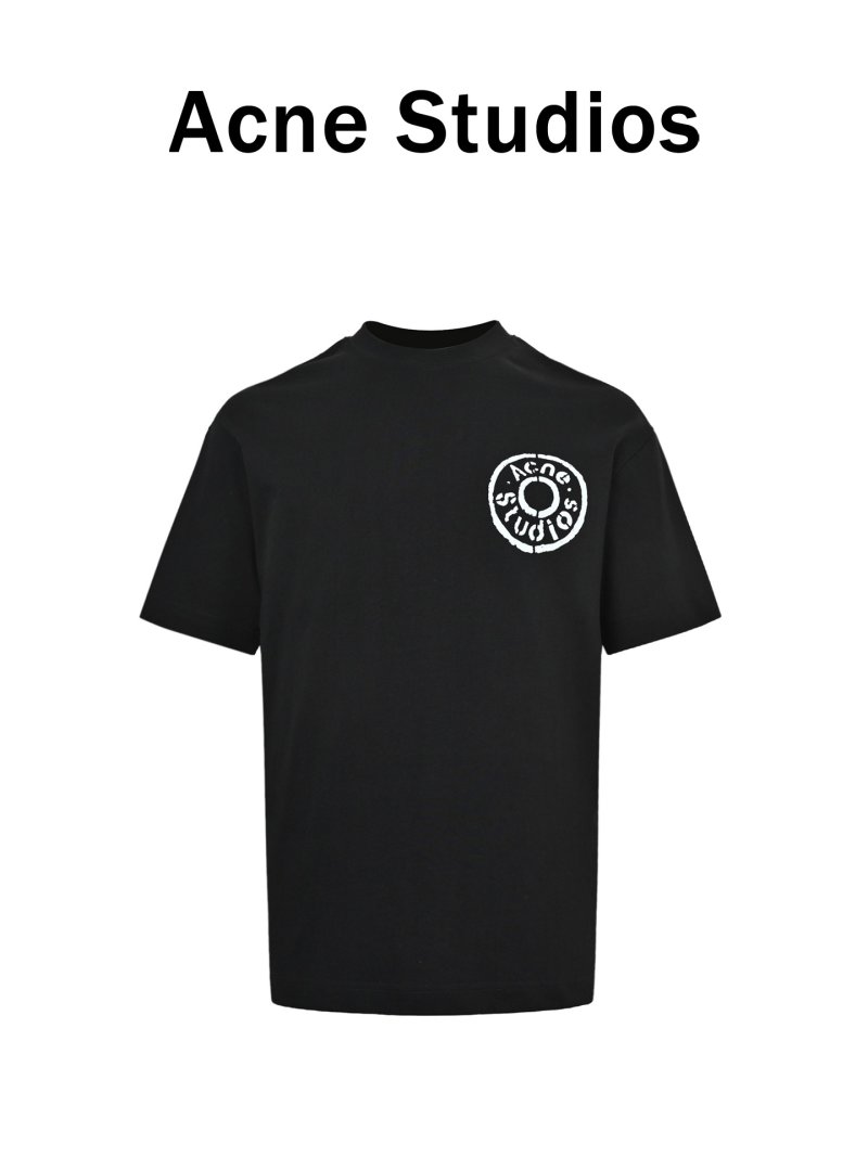 Acne Studios Circle Logo Print T-Shirt Black