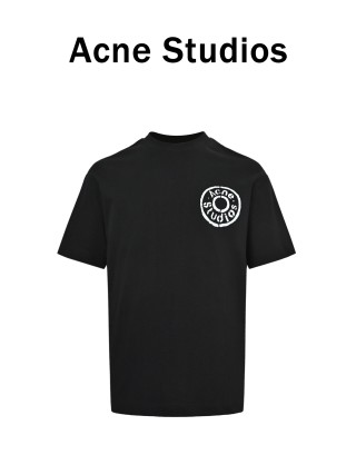 Acne Studios Circle Logo Print T-Shirt Black