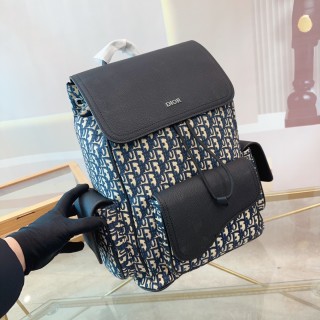 Dior Oblique Canvas Backpack - Black & Navy view 2