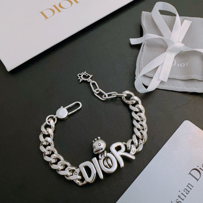 Dior Silver Chain Bracelet with Charm Pendants view