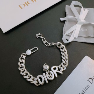 Dior Silver Chain Bracelet with Charm Pendants view 2