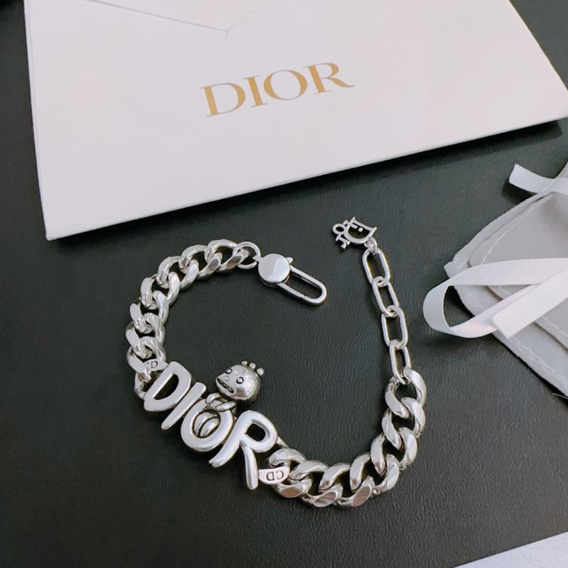 Dior Silver Chain Bracelet with Charm Pendants view