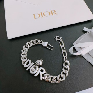 Dior Silver Chain Bracelet with Charm Pendants view 5