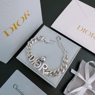 Dior Silver Chain Bracelet with Charm Pendants view 6