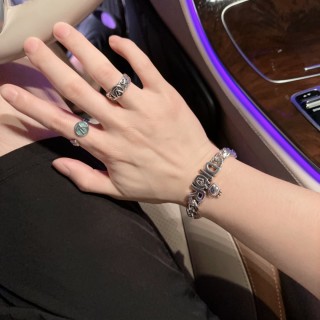 Dior Silver Chain Bracelet with Charm Pendants view 9