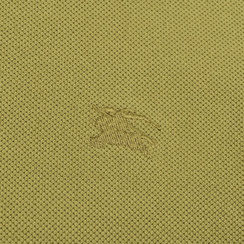 Burberry Lime Green Polo Shirt with Striped Trim view