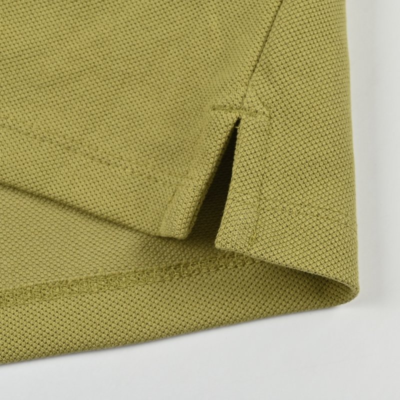 Burberry Lime Green Polo Shirt with Striped Trim view