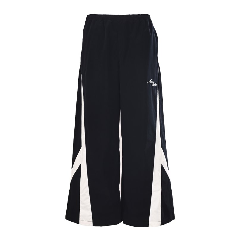 Black Track Pants with White Side Stripe view