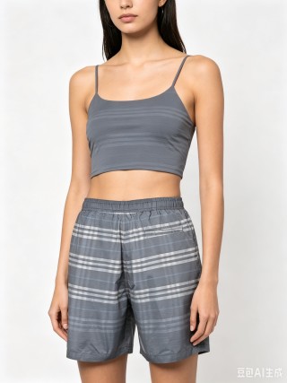 Adidas Striped Athletic Shorts Grey view 2