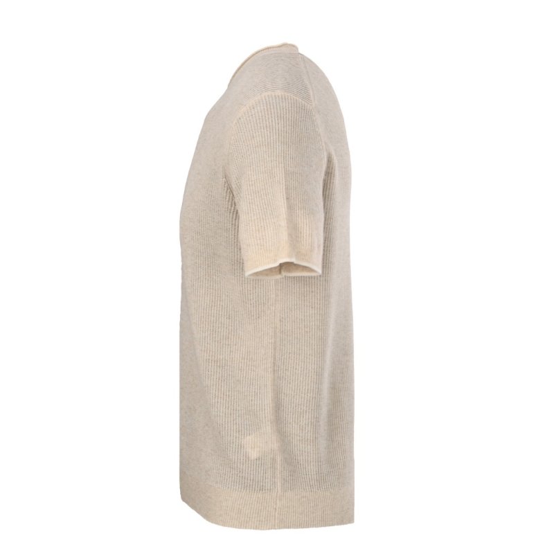 Cream Ribbed Short Sleeve T-Shirt view