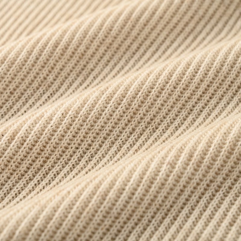 Cream Ribbed Short Sleeve T-Shirt view