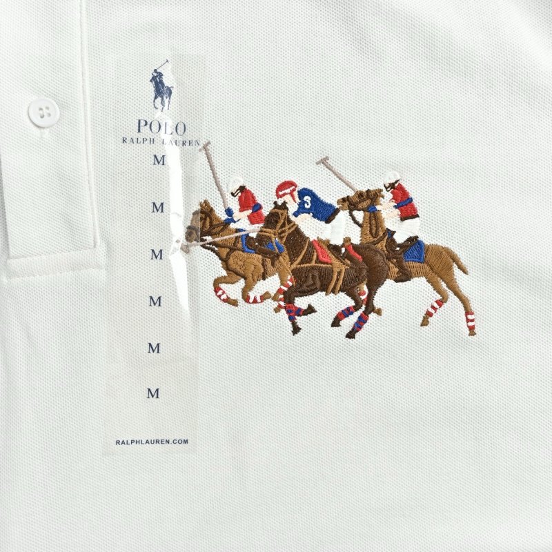 Burberry EKD Embroidered White Polo Shirt view