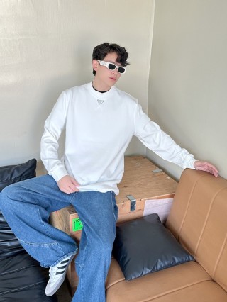 Prada White Long Sleeve T-Shirt view 8