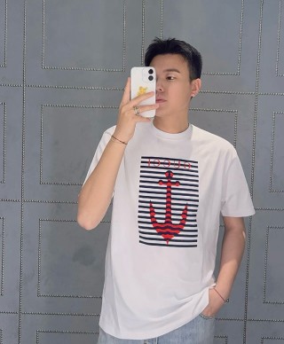 White Anchor Stripe Graphic T-Shirt view 4