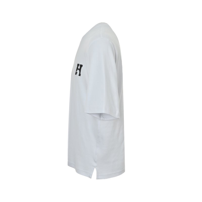 White Crew Neck Short Sleeve T-Shirt with Small Chest Logo view