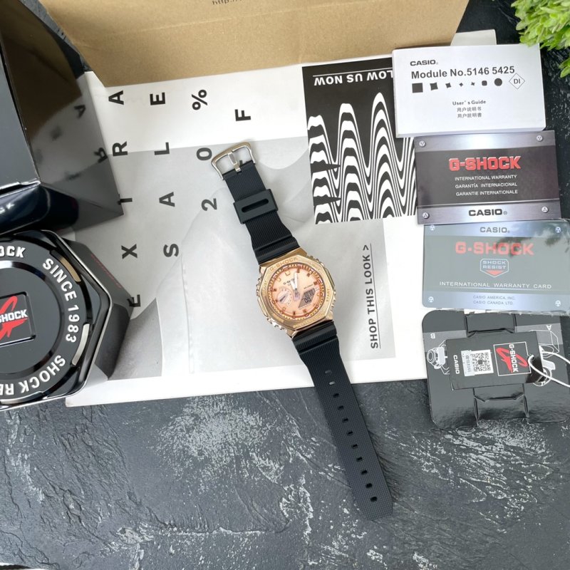 Casio G-Shock GA2100 Metal Shell Rose Gold Watch