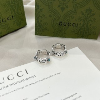 Gucci Double G Daisy Flower Silver Ring