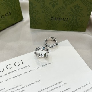 Gucci Double G Daisy Flower Silver Ring view 2