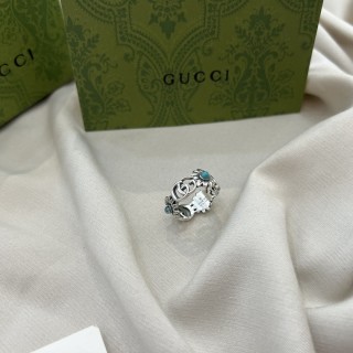 Gucci Double G Daisy Flower Silver Ring view 3